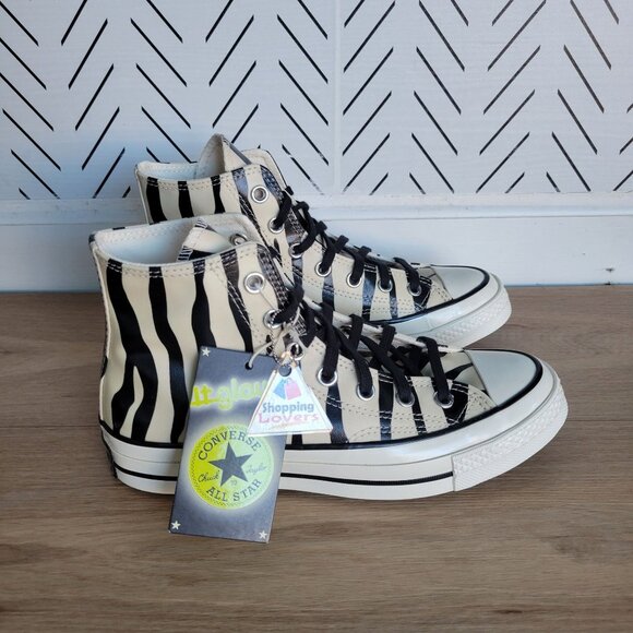 ⭐Converse Chuck 70 Hi 8 Women Shoes Zebra Print Canvas Glow in the Dark A15032C - Picture 12 of 13